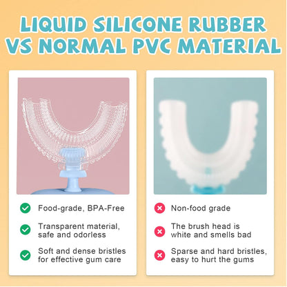 Comparison chart of liquid silicone rubber vs normal PVC material for dental tools.