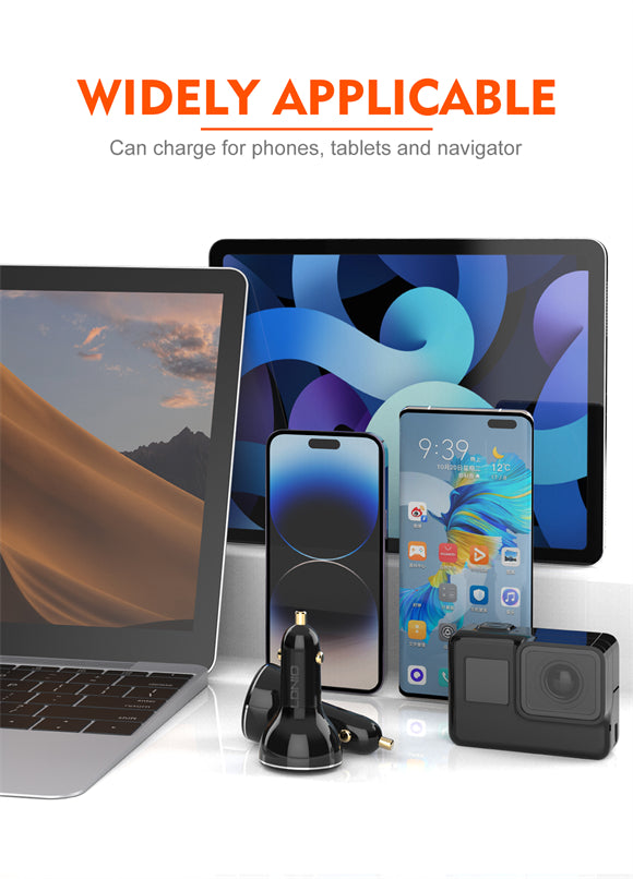 Charging device compatible with various electronic devices on a white background