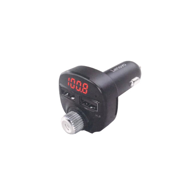 Car charger with digital display and control knob on a white background
