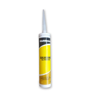 Silicone sealant tube with 'Multibond' branding on a white background