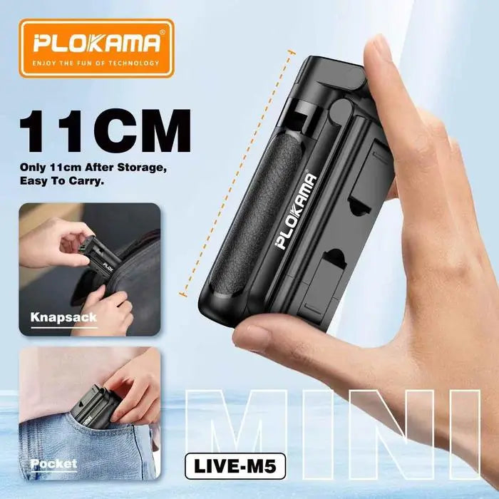 Plokama Live-M5 3-in-1 Handle Tripod Selfie Stick