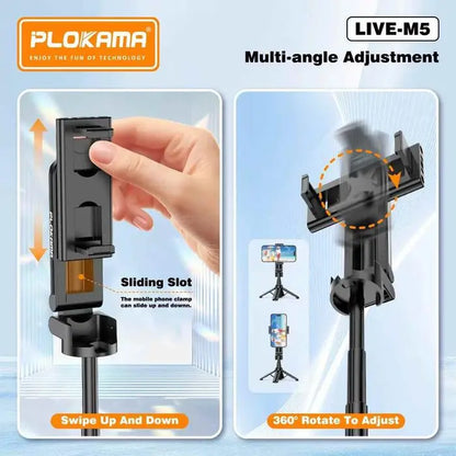 Plokama Live-M5 3-in-1 Handle Tripod Selfie Stick