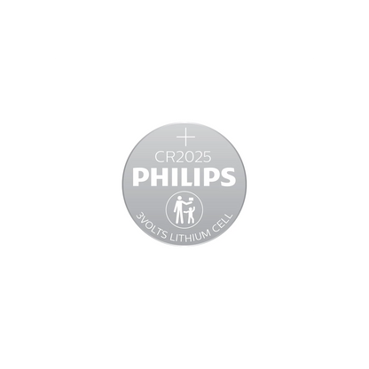 Philips CR2025 3V Lithium Button Cell Battery - 2 Piece
