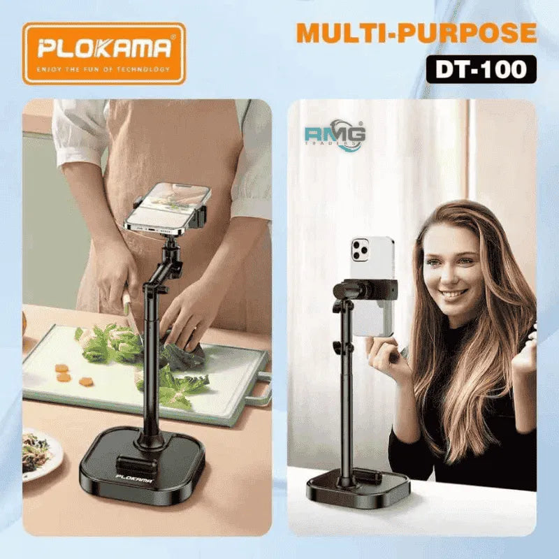 Plokama DT-100 Desktop Phone Holder, Stable Base. Adjustable Angles. Sleek Design.
