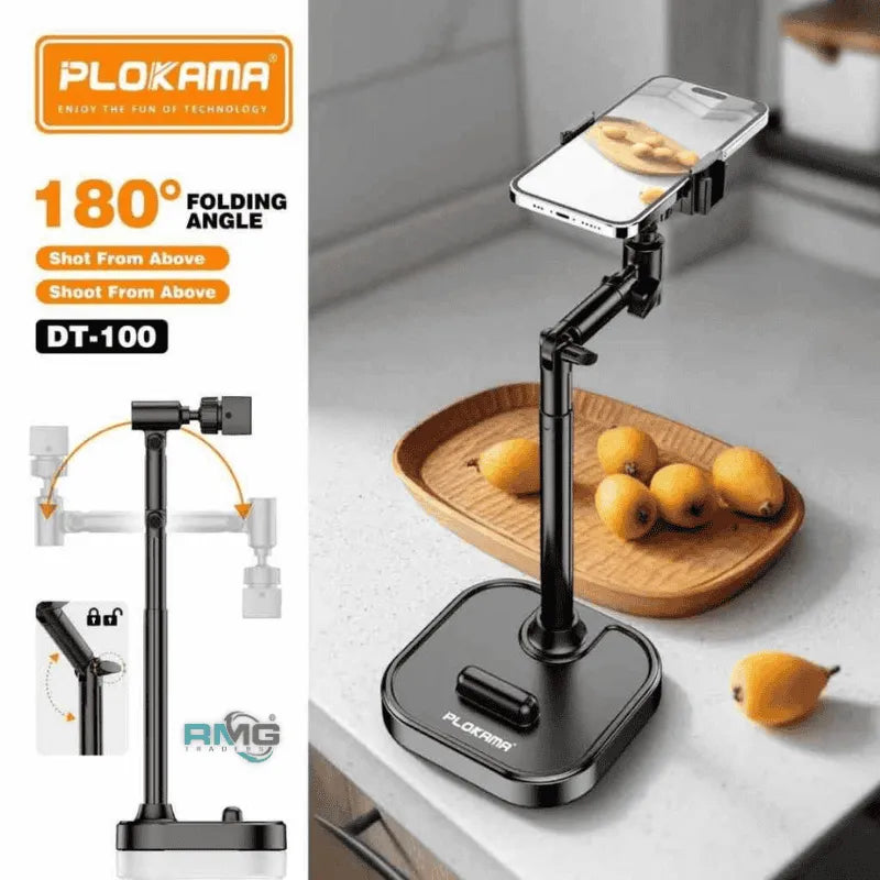 Plokama DT-100 Desktop Phone Holder, Stable Base. Adjustable Angles. Sleek Design.