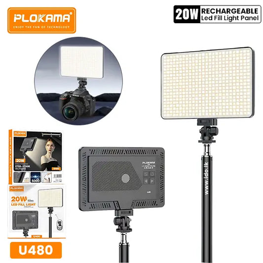 PLOKAMA U480 20W LED Fill Light Panel Rechargeable