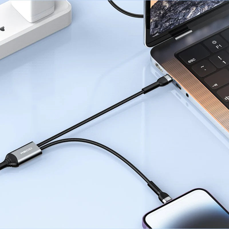 Recci RTC-T16 Skyline 65W PD Fast Charging 2-in-1 Cable