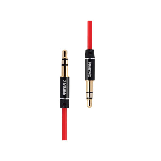 Remax RL-L200 3.5mm AUX Audio Cable, Red, Braided, Gold-Plated, Stereo Sound - 2 Meter