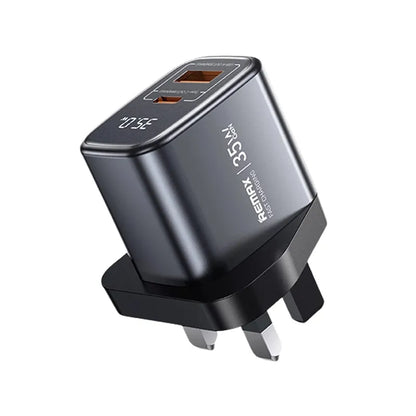 Remax U2-AC35W 35W Gan A+C Digital Fast Charger- Silver