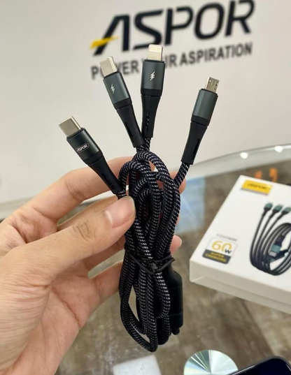 Aspor AC‑36 60W Fast Charging 3‑in‑1 Cable