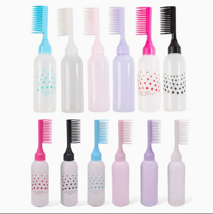 Salon Hair Coloring and oil Applicator Comb Bottle