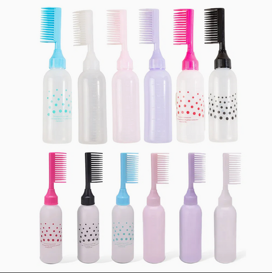 Salon Hair Coloring and oil Applicator Comb Bottle