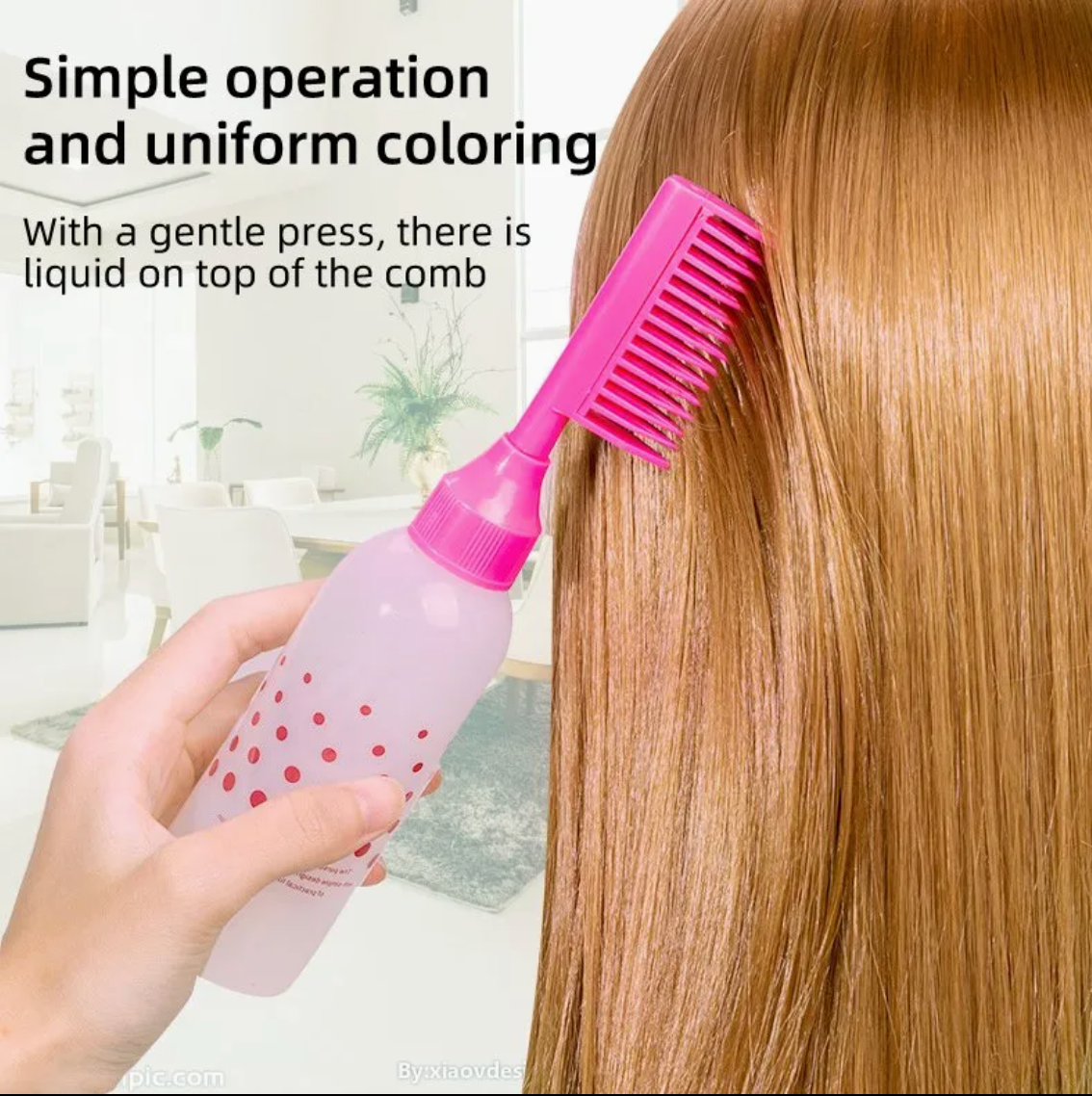 Salon Hair Coloring and oil Applicator Comb Bottle