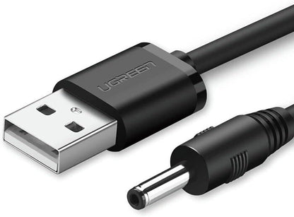 USB cable with plug on a white background, featuring UGREEN branding.