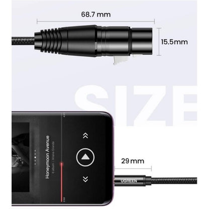 UGREEN 20244 3.5mm Three-Pole Male To XLR Female Audio Cable, 2 Meters