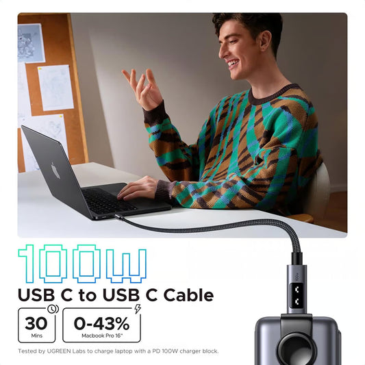 UGREEN 35501 100W USB-C to USB-C PD Fast Charging Cable- 1M