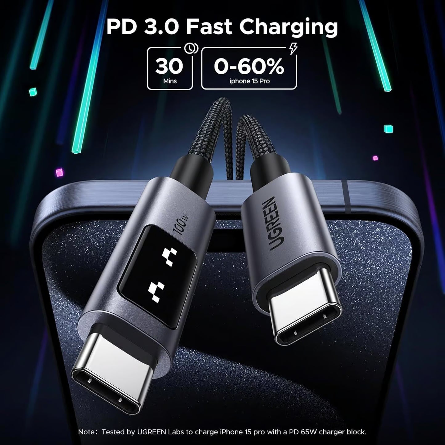UGREEN 35501 100W USB-C to USB-C PD Fast Charging Cable- 1M