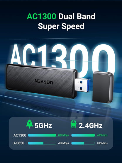 UGREEN 50340 AC1300 Wireless Network Adapter