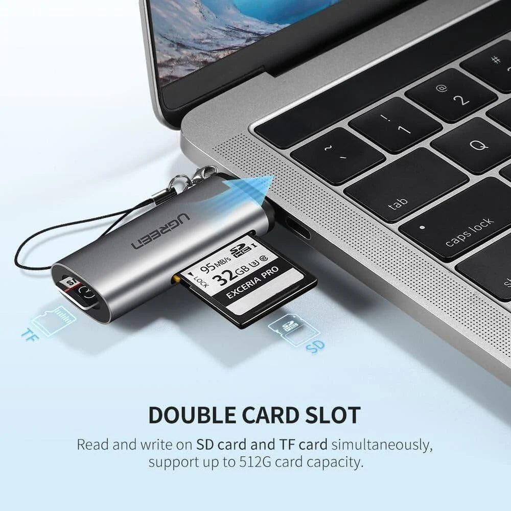 UGREEN 50704 USB-C to SD/TF Card Reader, 5Gbps High-Speed Transfer