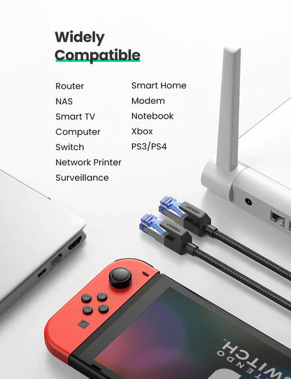 UGREEN 80429 CAT8 Shielded Round Braided Cable - 1 Meter