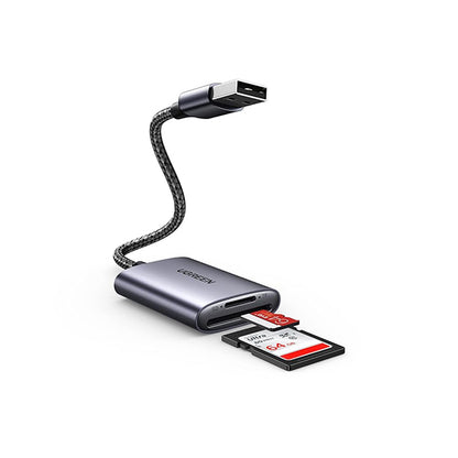UGREEN 80887 USB-A Multifunction Card Reader, Plug-and-Play Access to SD, TF, MS, and CF Cards