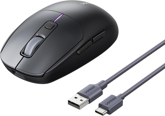 Ugreen 90539 Tri-Mode Gaming Mouse, 5000 DPI, RGB, Bluetooth, 2.4GHz