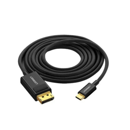 Black HDMI cable with connectors on a white background