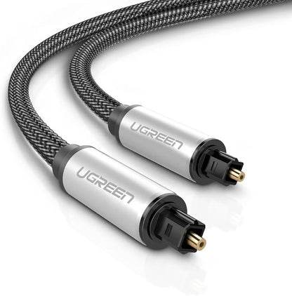 Ugreen optical cable with braided design on a white background