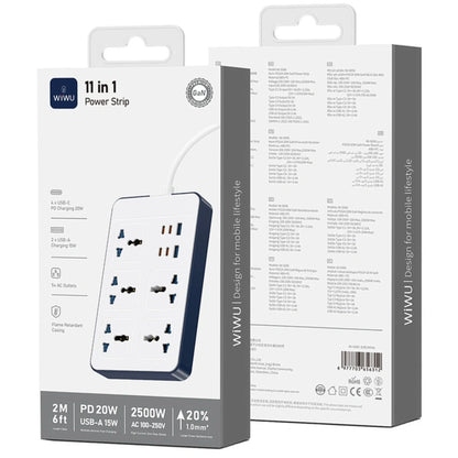 WiWU WI‑S006 2500W GaN 11‑in‑1 Power Strip