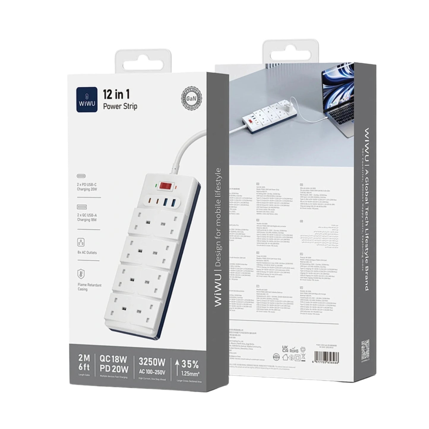 WIWU WI‑S009 12‑in‑1 Gan Power Strip