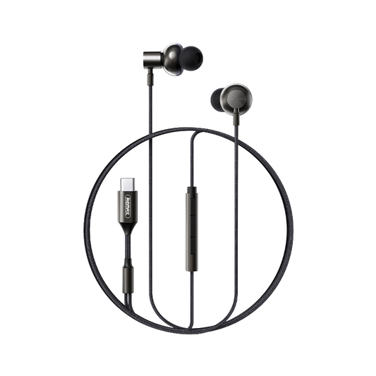Remax RM-730A Type-C Metal Braided Wired Earphone