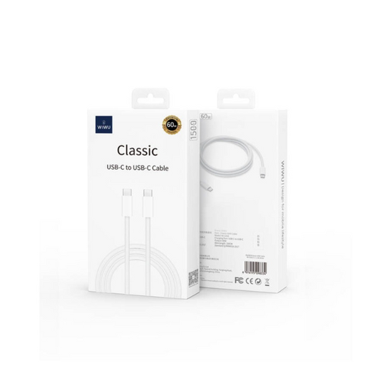 WIWU Wi-C032 Classic 60W Fast Charging Type-C to Type-C Cable - 1.5M