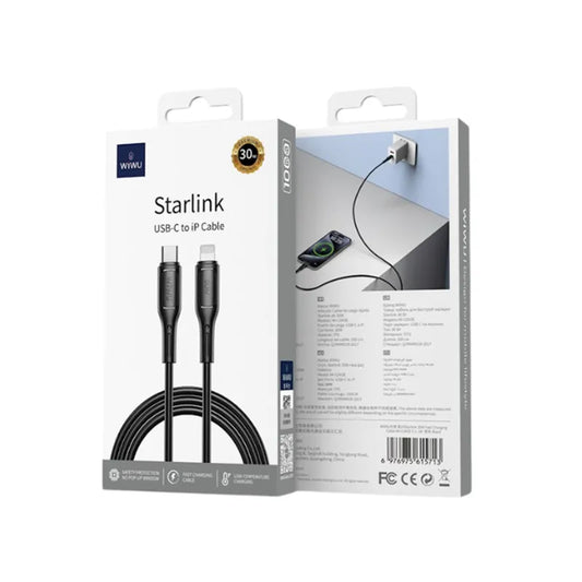 WiWU WI-C043E Starlink 30W Type-C to Lightning Cable – 1 Meter