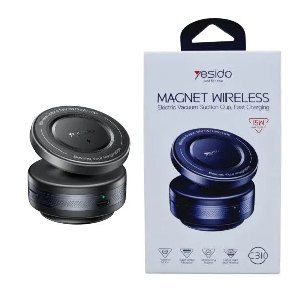 Magnet wireless electric vacuum suction cup with packaging on a white background