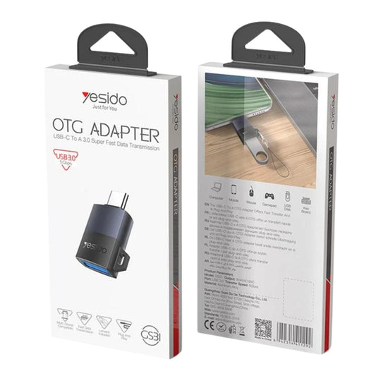 Yesido OTG adapter packaging with front and back views on a white background
