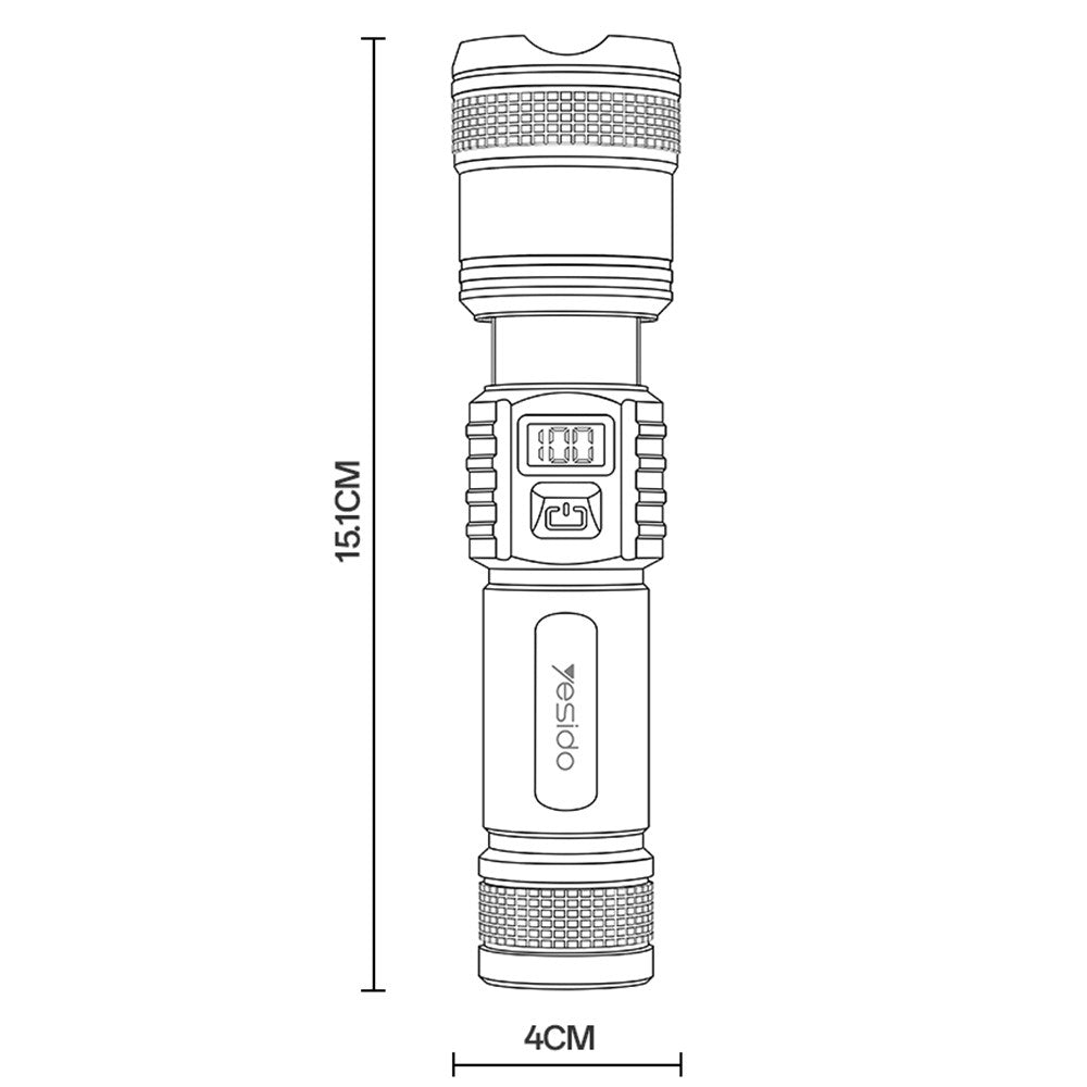 Yesido TC11 Telescopic Zoomable Flashlight