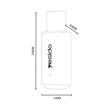 Measurement chart of a product with 'yesido' branding on a white background