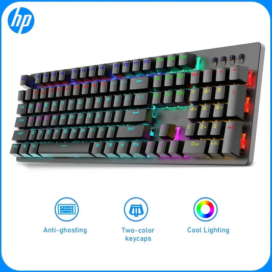 HP GK100F Mechanical Gaming Keyboard with Blue Switches and RGB Backlight
