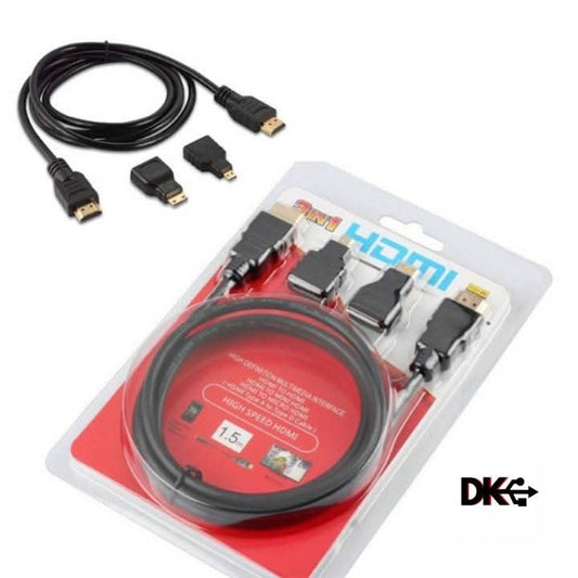 3 in 1 HDTV Cable HDMI - 1.5 Meter