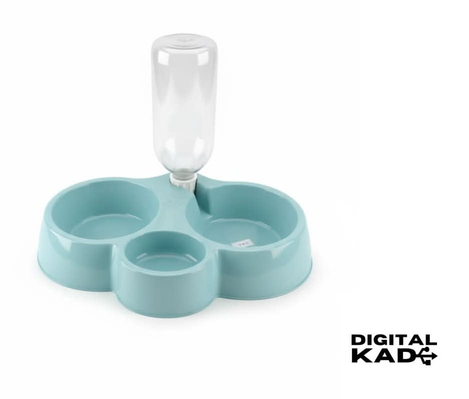 Double Pet Bowls with Water Dispenser