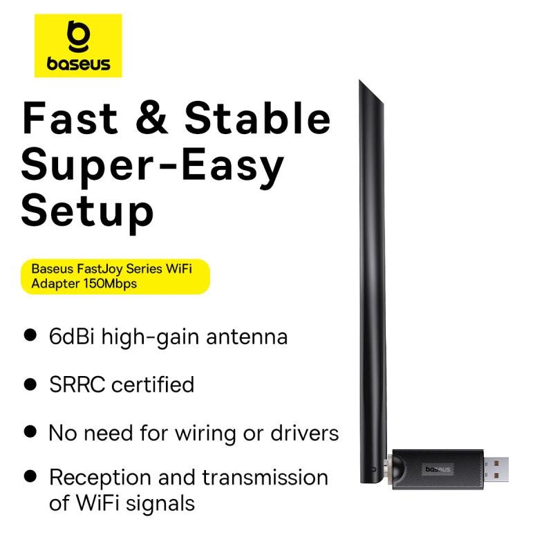 Baseus BS-0H171 USB WiFi Adapter, 150Mbps, 2.4GHz