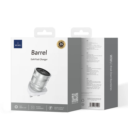 WIWU Wi‑U027 Barrel 30W GaN Digital Display Fast Charger