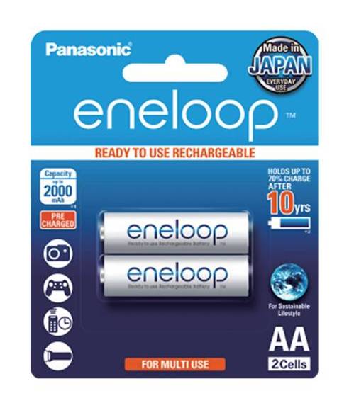 Panasonic Eneloop Rechargeable Battery -AA 2Cells
