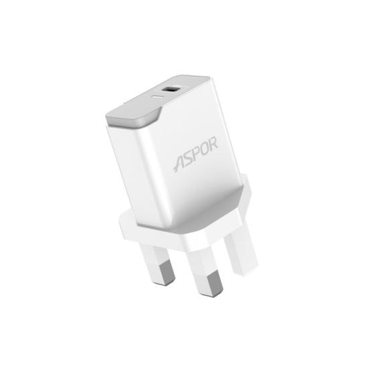 Aspor A825 PD 20W 3 Pin Charging Adapter