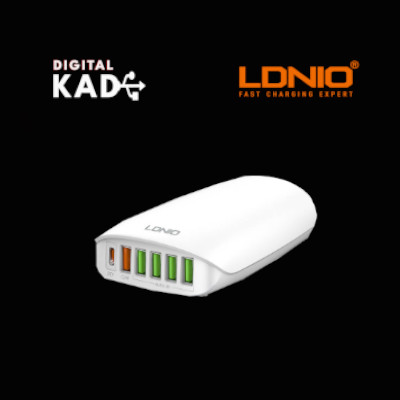 LDNIO A6573C 65W 6 USB Super Fast Desktop Charger - 1.5M Cable [1681]