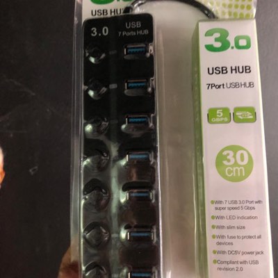 USB 3.0 7 Port USB Hub Adapter 30CM -Green [80]