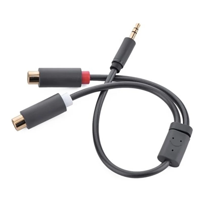 UGREEN 10547 3.5mm Male to 2RCA Female Cable (Gray) -25cm [119]