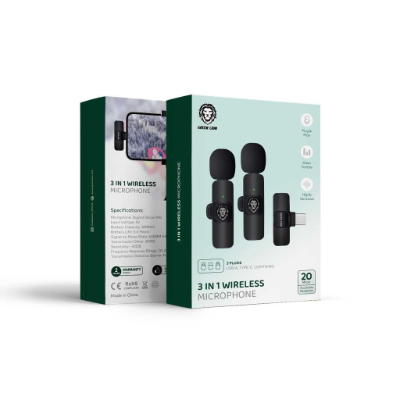 Green Lion 3 in 1 Wireless Microphone [153]