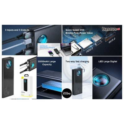 Baseus 65W 30000mAh Amblight Digital Display Quick Charge Power Bank [144]