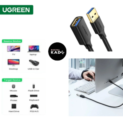 UGREEN 10368 3.0 Extension Male Cable-1m (Black) [383]
